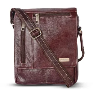 Leather Messenger Bag 36813 (BROWN)