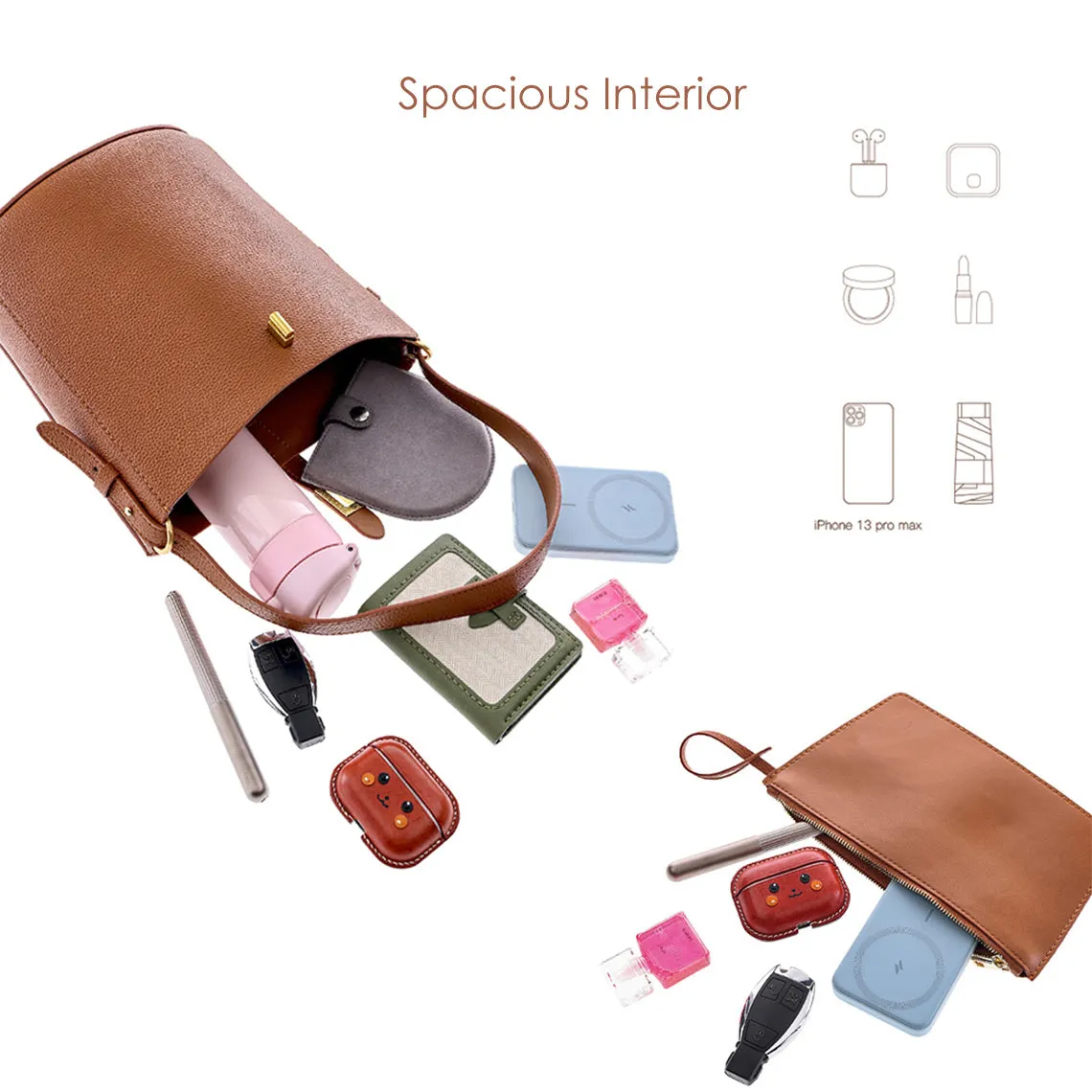 Leather Simple Bucket Crossbody Bag DIY Kit