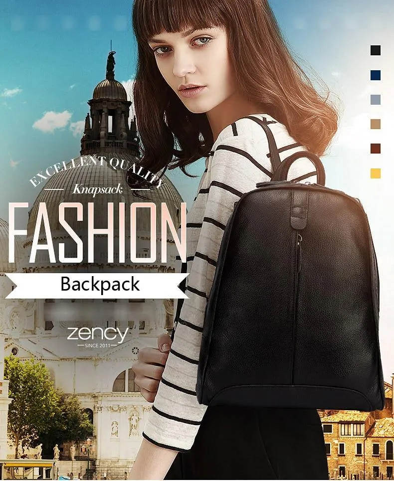 Leather Women Backpack Casual Travel Back Pack Bag Preppy Style Girl's Laptop Schoolbag