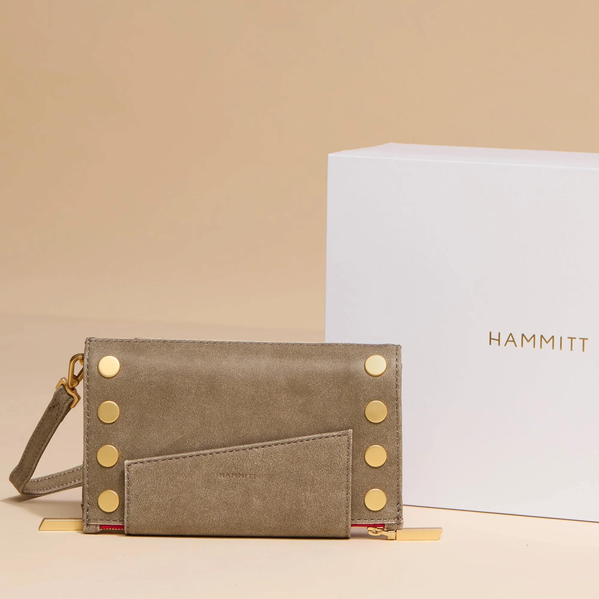 Levy | Pewter/Brushed Gold Red Zip