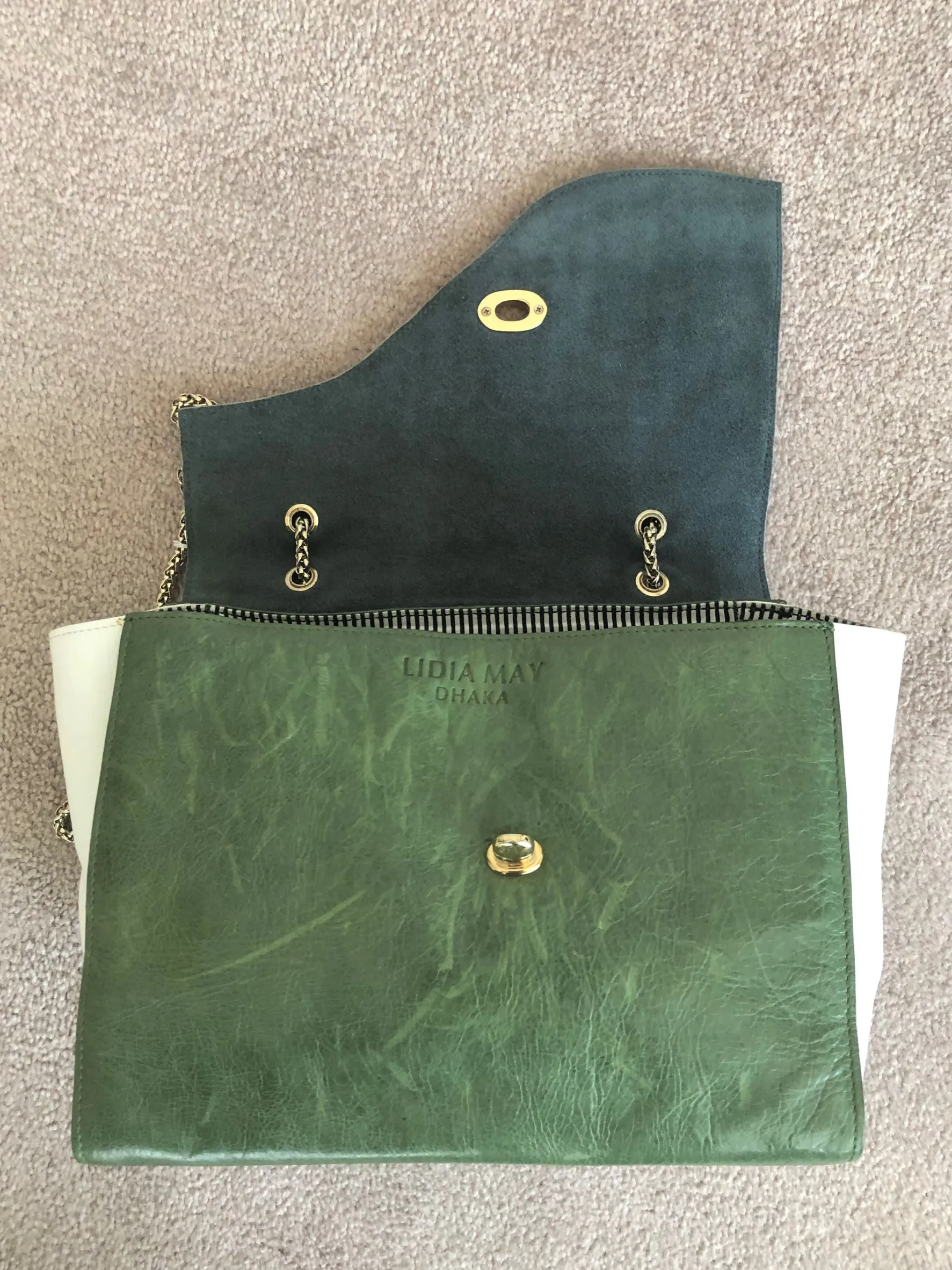 Lidia May Color Block Leather Cross Body Bag - RARE!