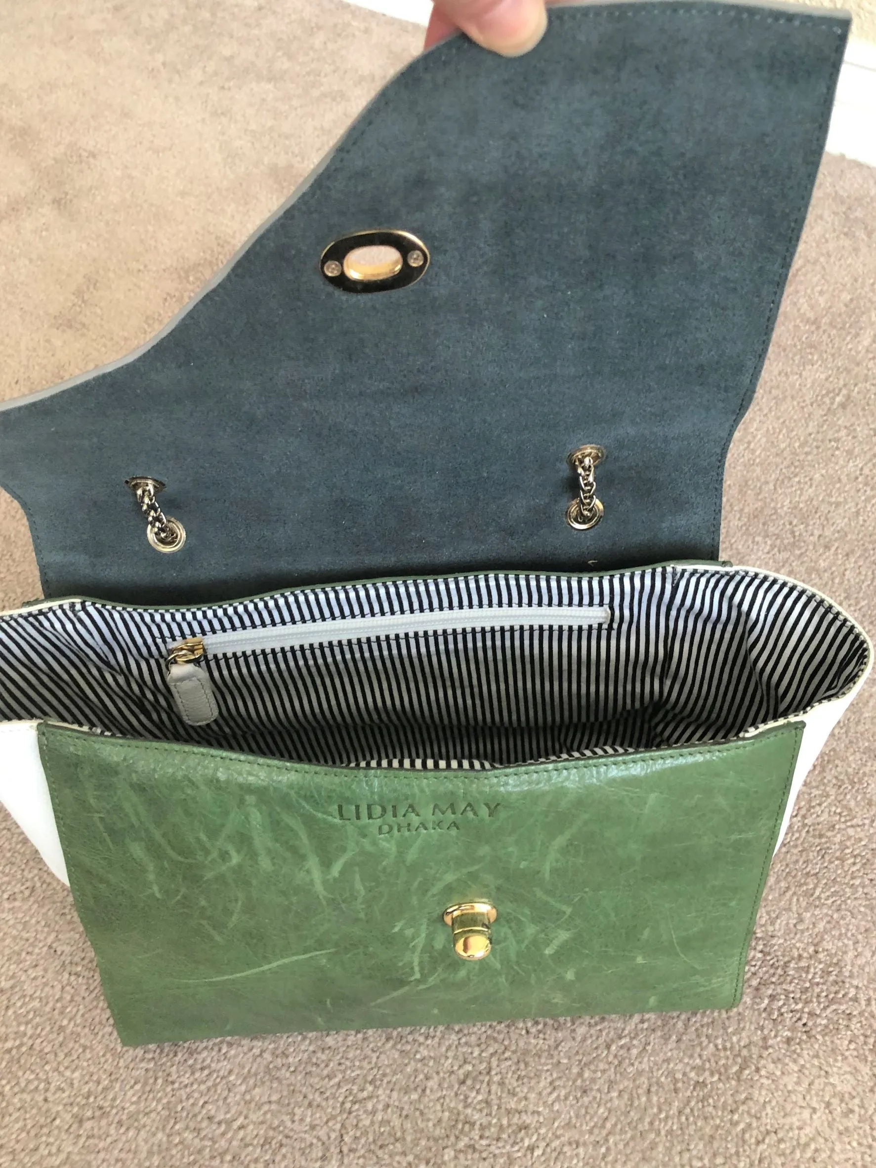 Lidia May Color Block Leather Cross Body Bag - RARE!