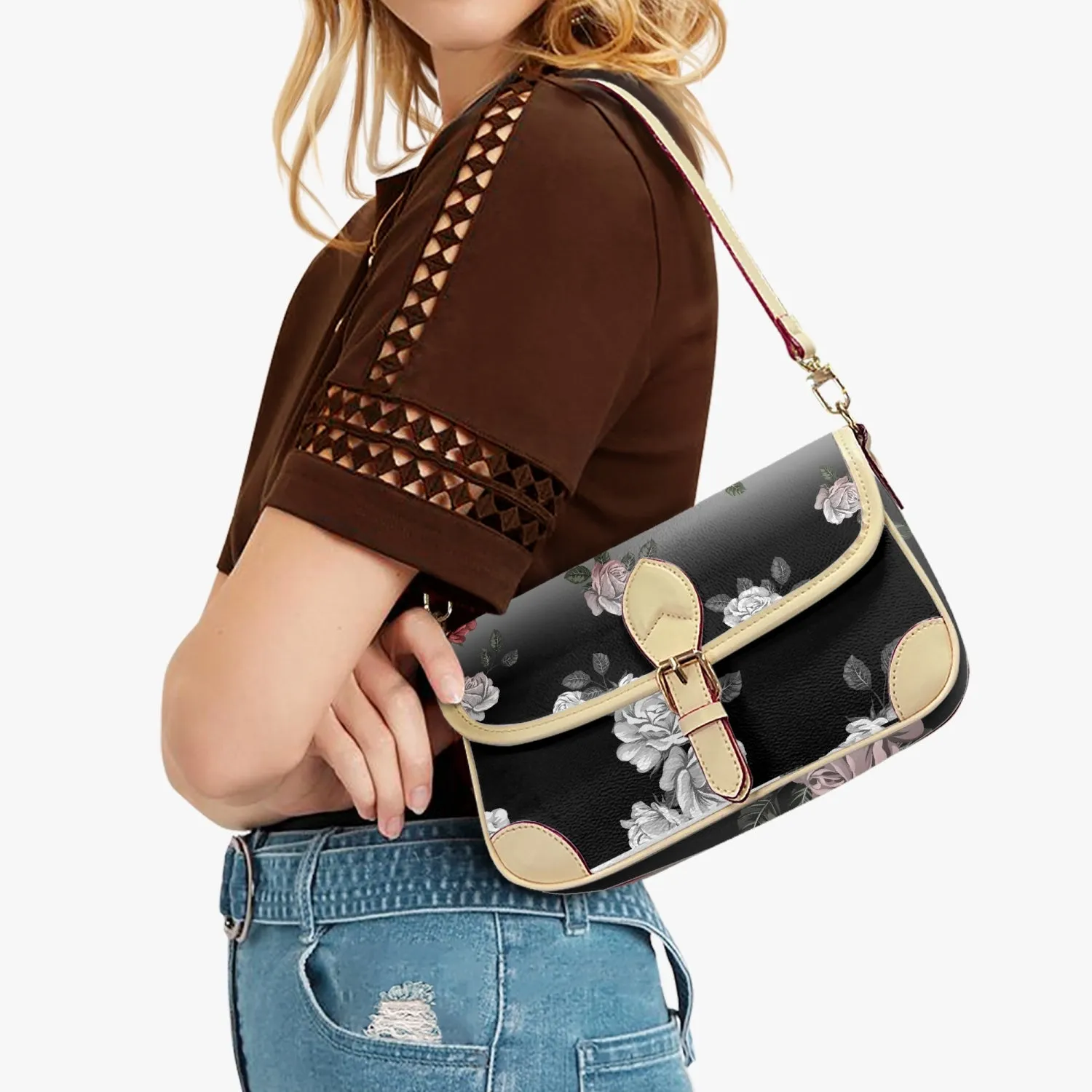 Light vs Dark Roses Underarm Bag