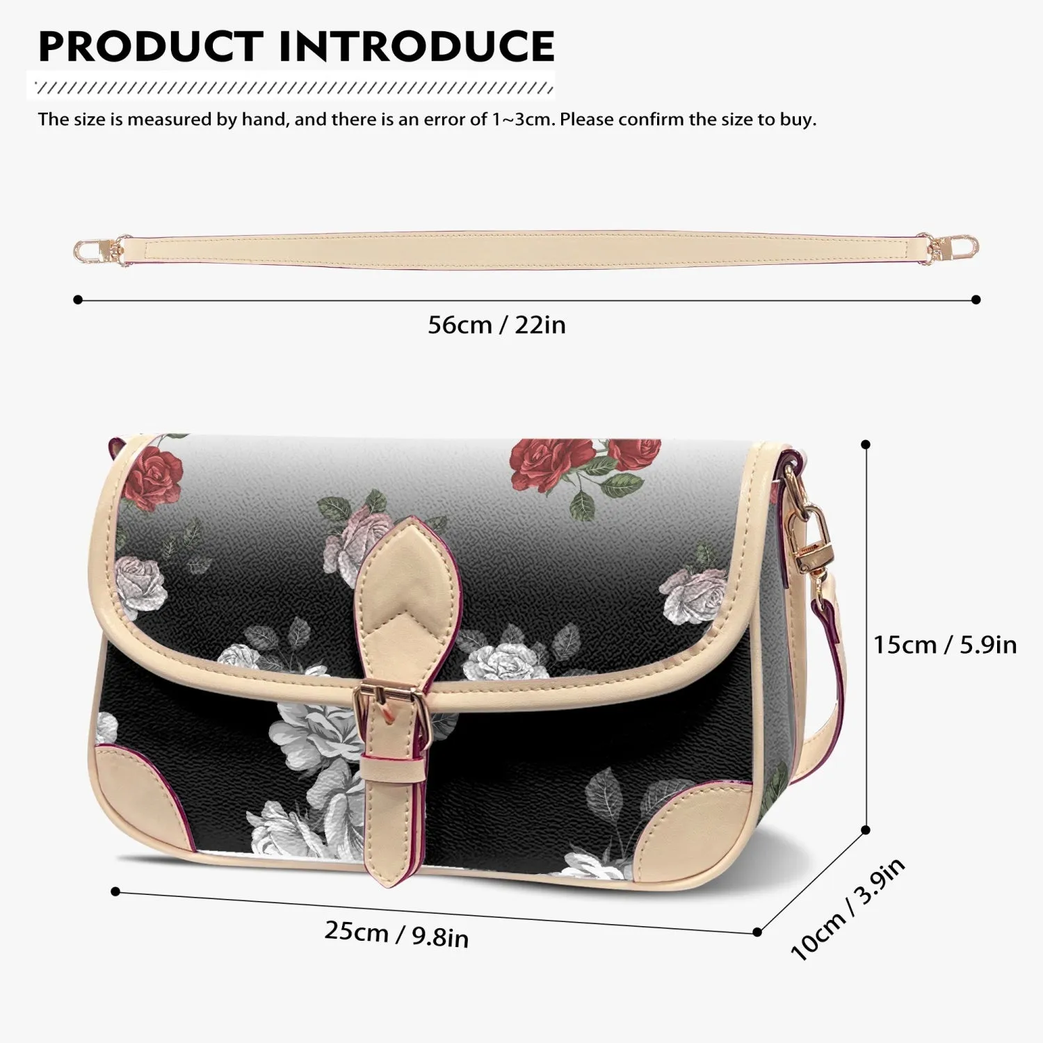 Light vs Dark Roses Underarm Bag