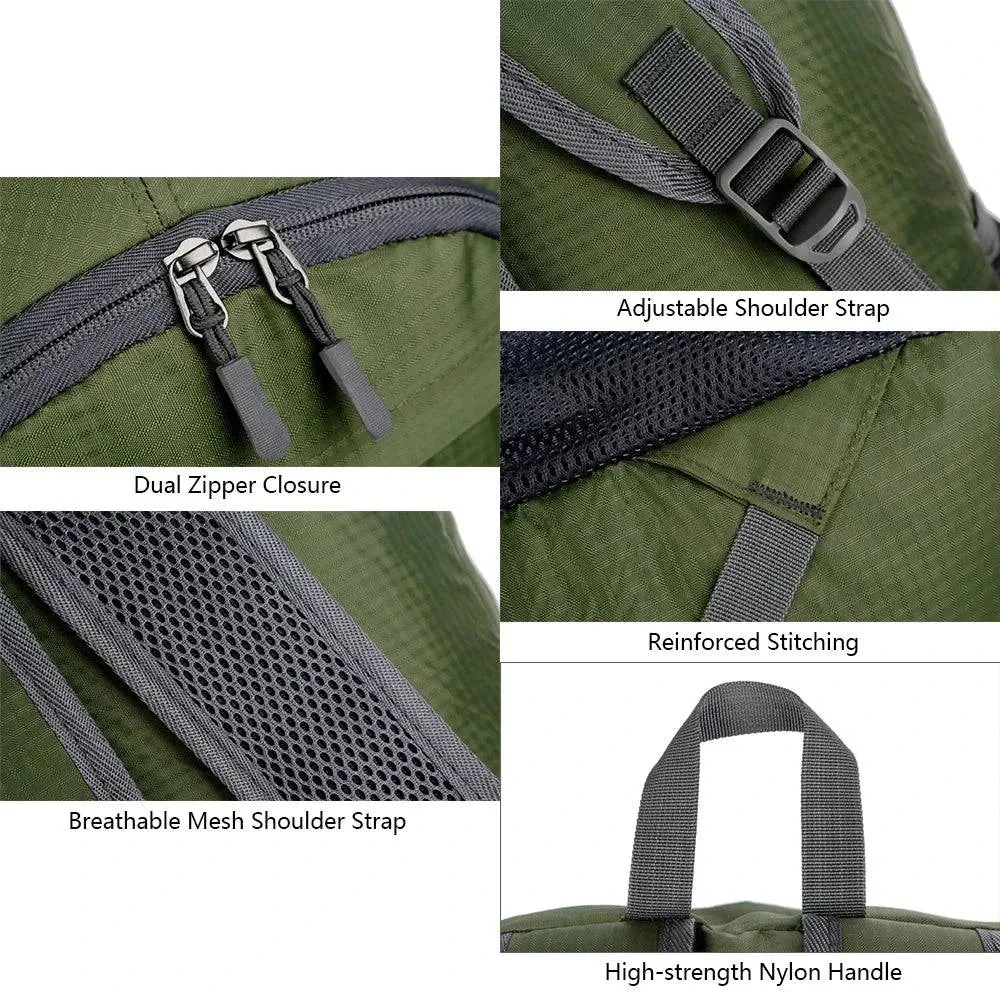 Lightweight Foldable Backpack Men Women Waterproof Packable Backpack Outdoor Travel Hiking Cycling Daypack Camping Shoulders Bag