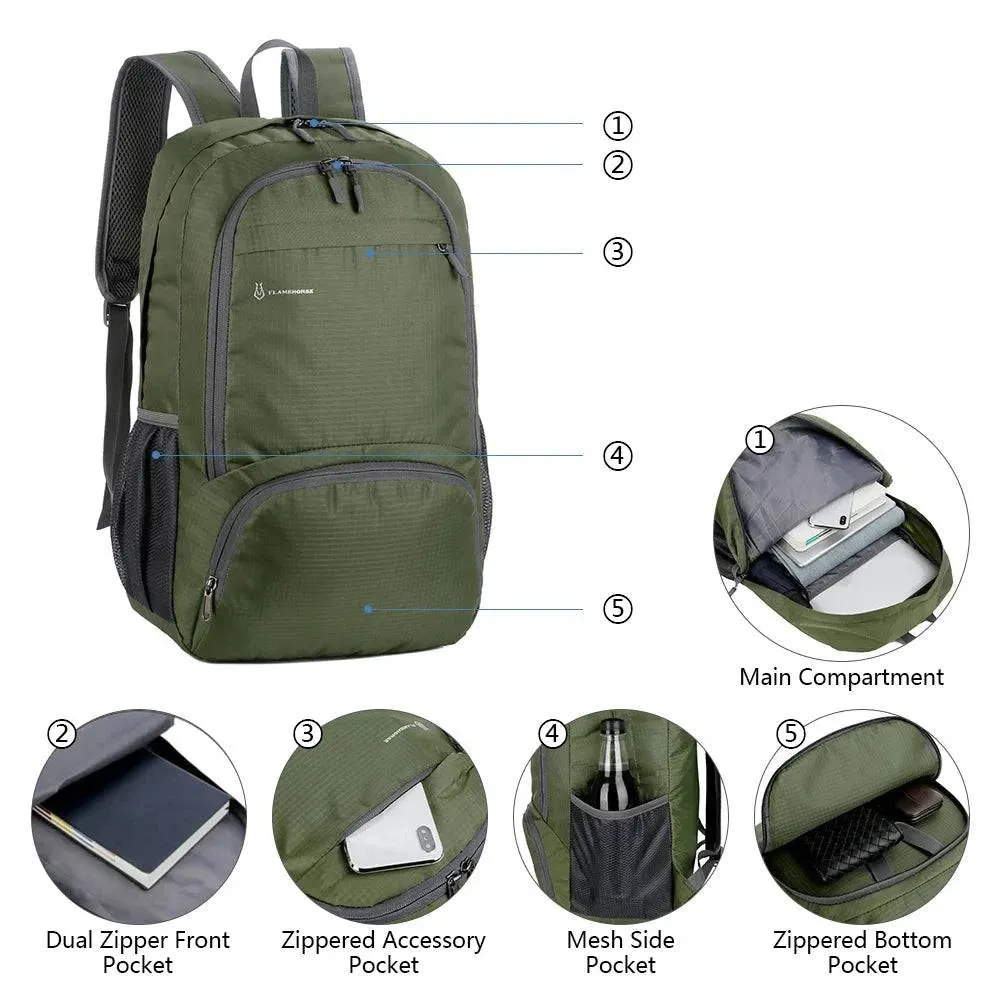 Lightweight Foldable Backpack Men Women Waterproof Packable Backpack Outdoor Travel Hiking Cycling Daypack Camping Shoulders Bag