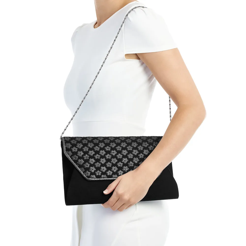 Lisbon Black Clutch Bag (Matches Sammy boots) by Ruby Shoo