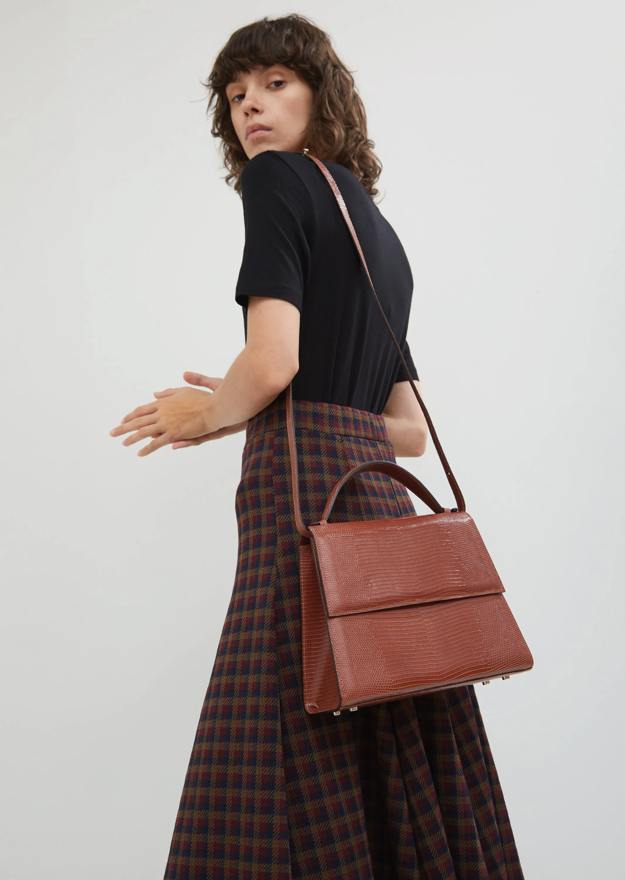 Lizard Top Handle Bag