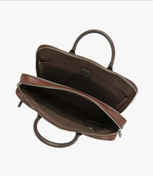 LOAKE WESTMINSTER DARK BROWN GRAIN LEATHER BRIEFCASE