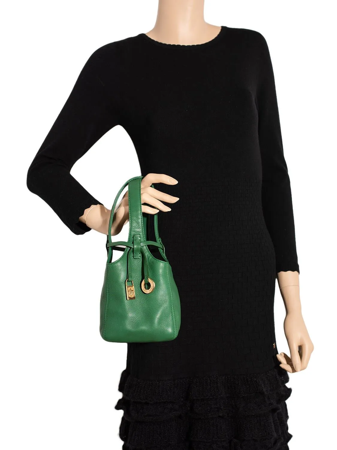 Loro Piana Leather Mini Bucket Bag Green