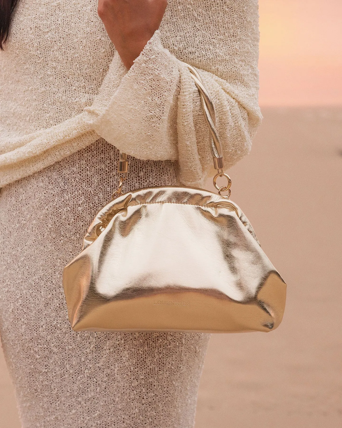 Lotus Clutch - Gold, Silver, Natural, Sage Green