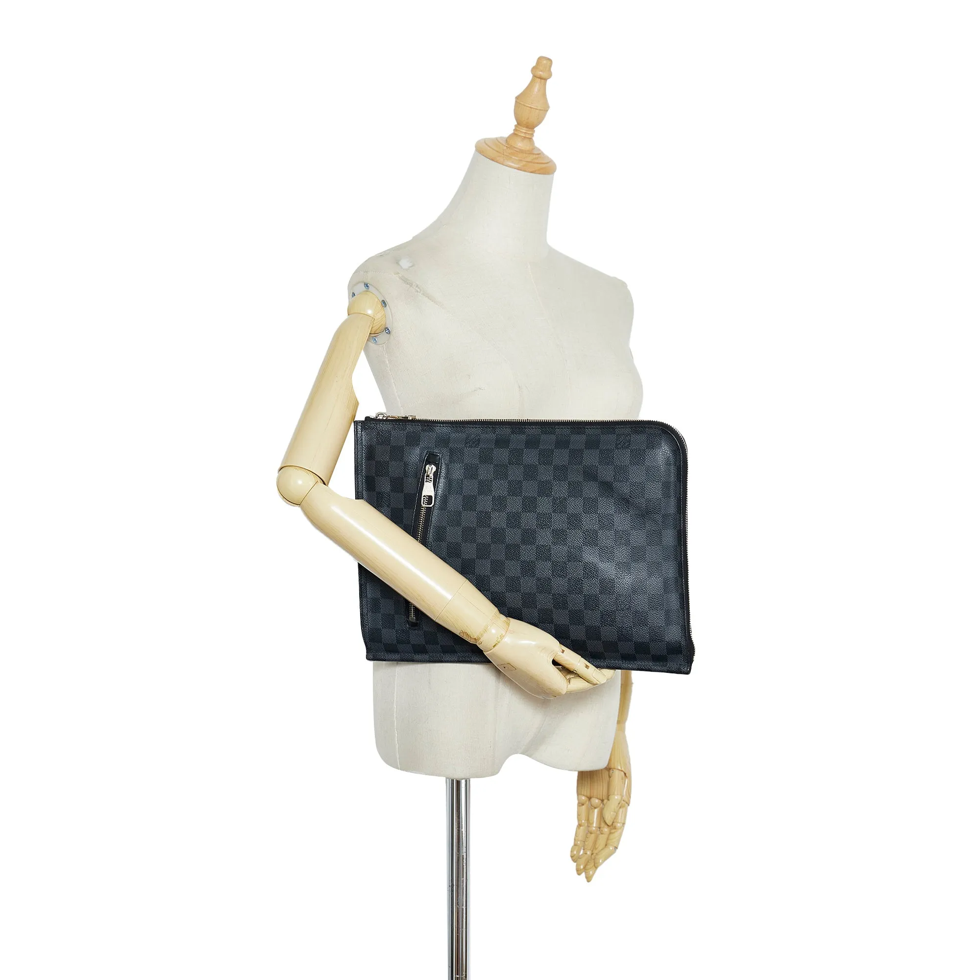 LOUIS VUITTON Damier Graphite Poche-Documents Portfolio Clutch Bag