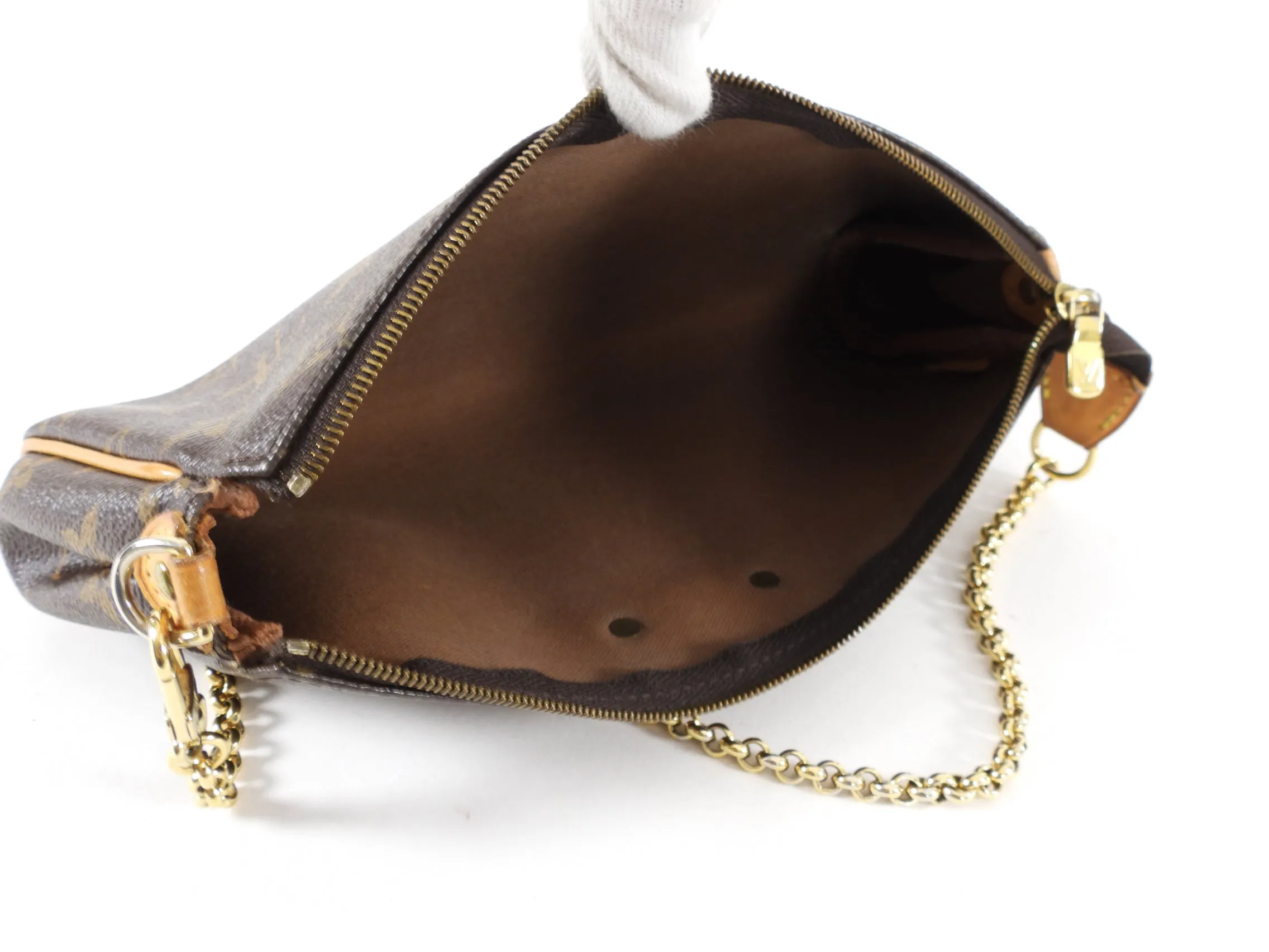Louis Vuitton Monogram Eva Clutch Two-Way Pochette Bag