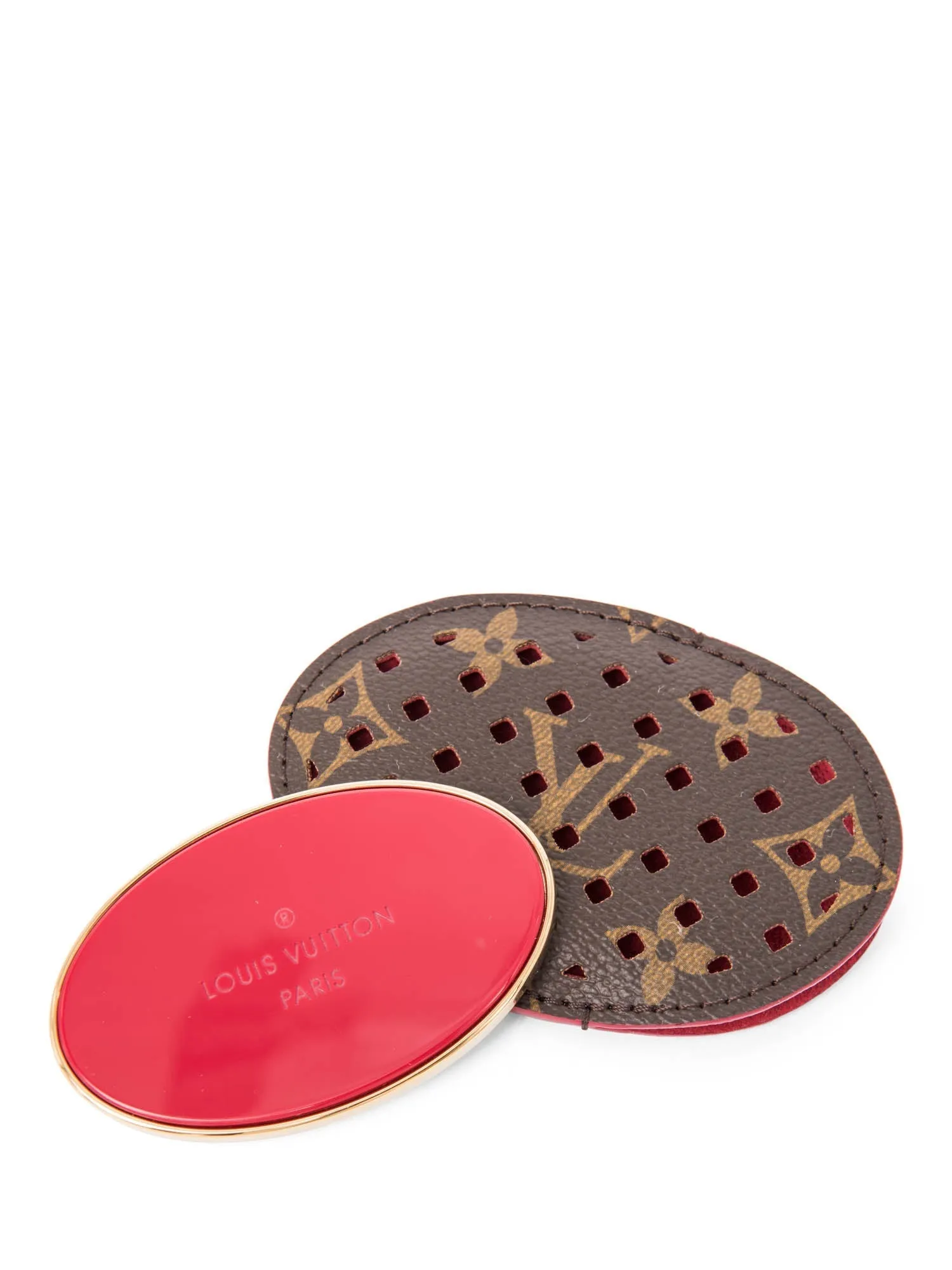 Louis Vuitton Monogram Perforated Clutch Bag Brown Red