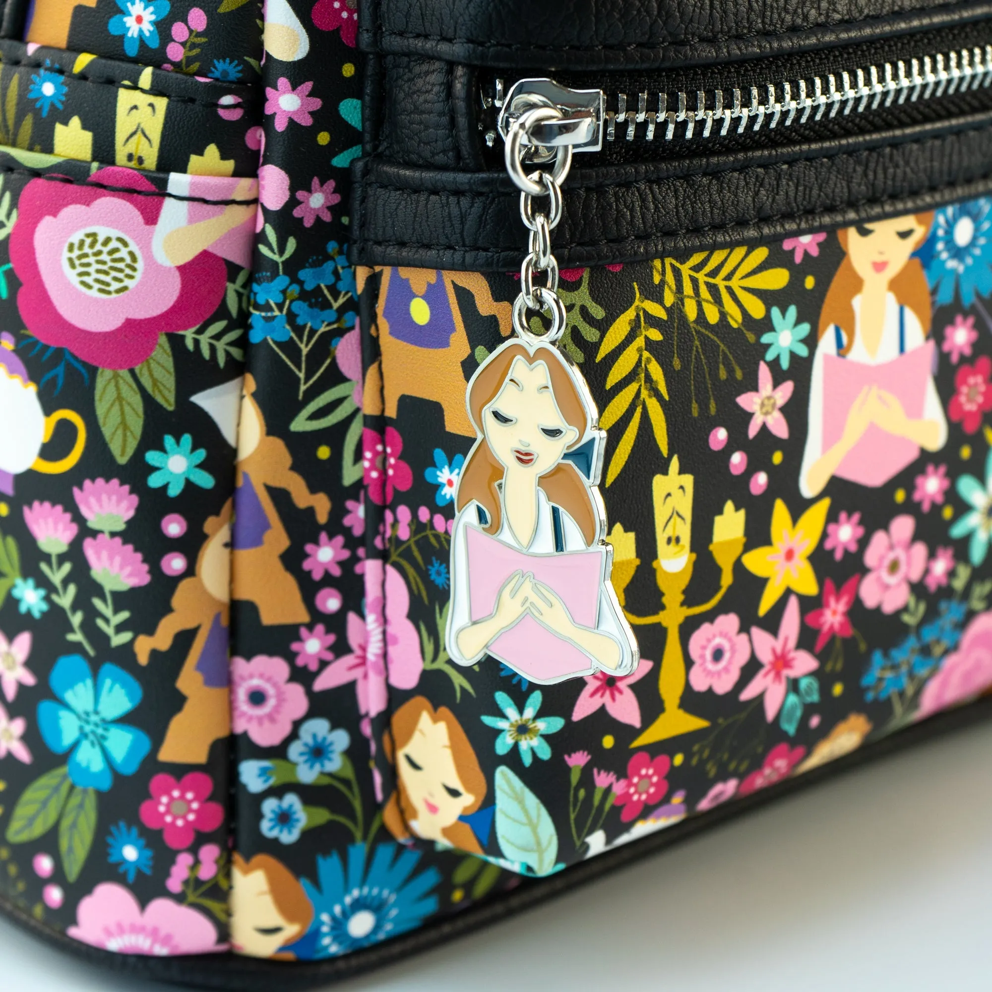 Loungefly x Disney Beauty and The Beast Belle Floral Print Mini Backpack