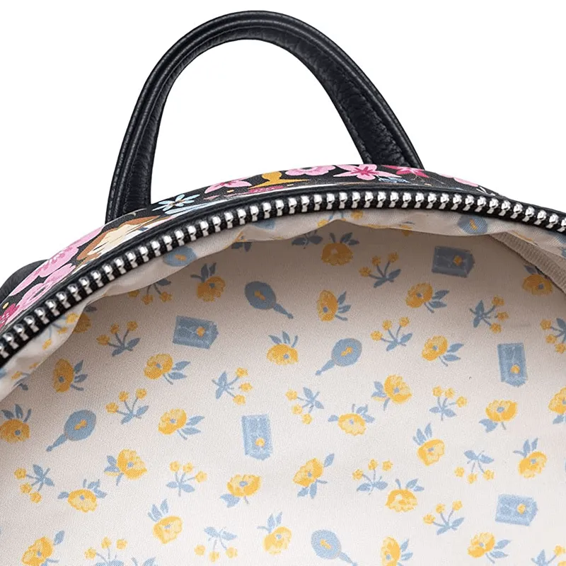 Loungefly x Disney Beauty and The Beast Belle Floral Print Mini Backpack