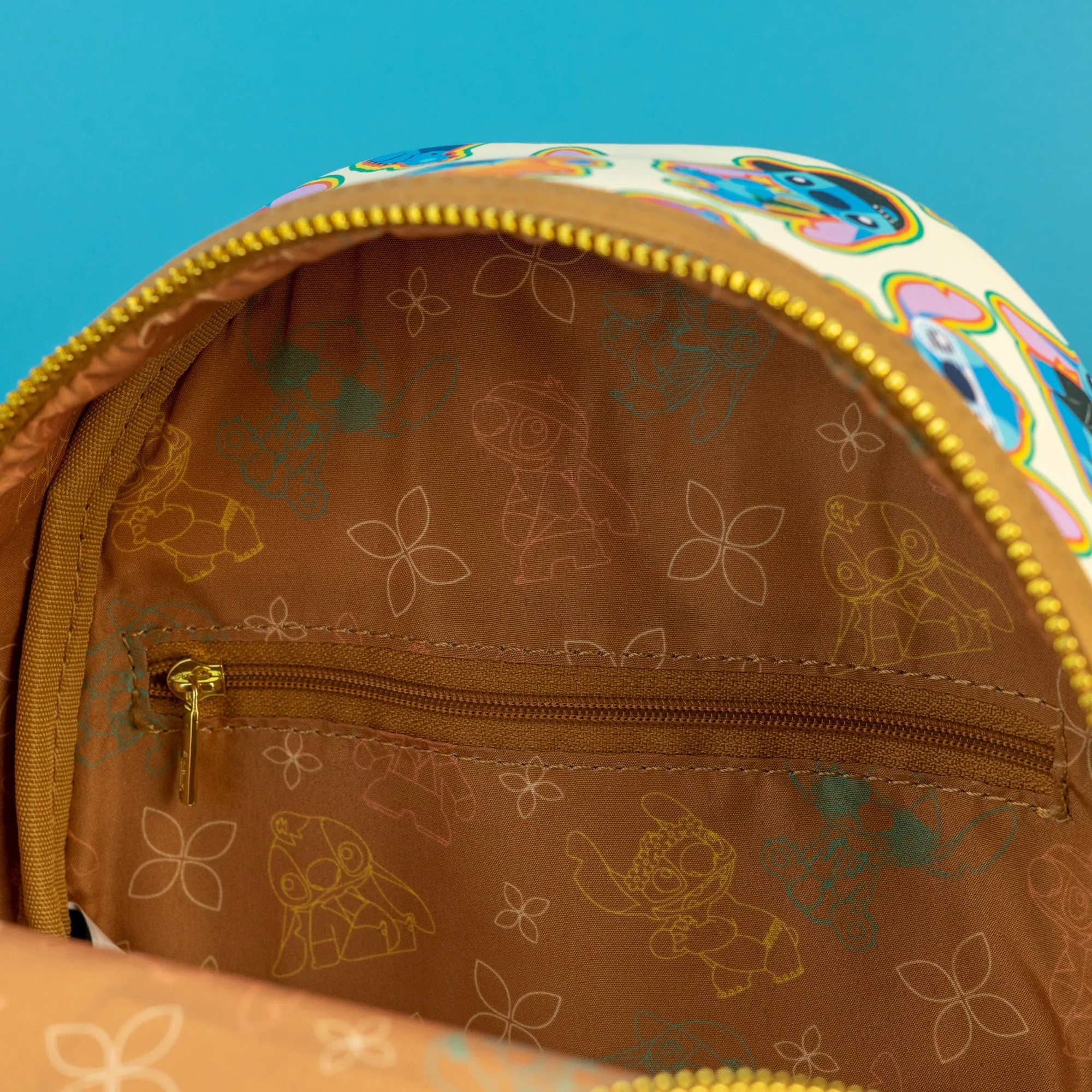 Loungefly x Disney Lilo and Stitch Retro Stitch AOP Mini Backpack