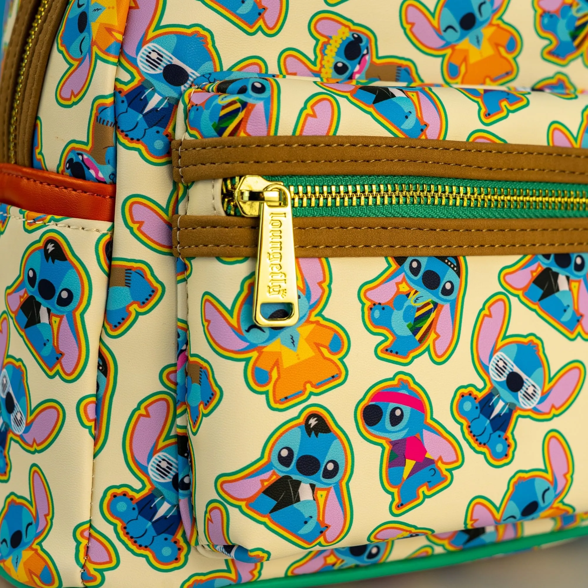 Loungefly x Disney Lilo and Stitch Retro Stitch AOP Mini Backpack