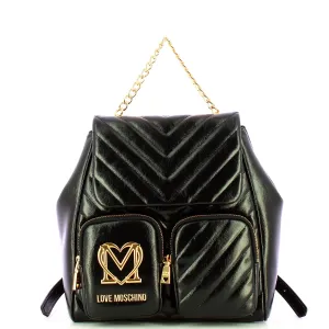 Love Moschino - Zaino Quilted Obliquo Nero - JC4325PP0L - NERO