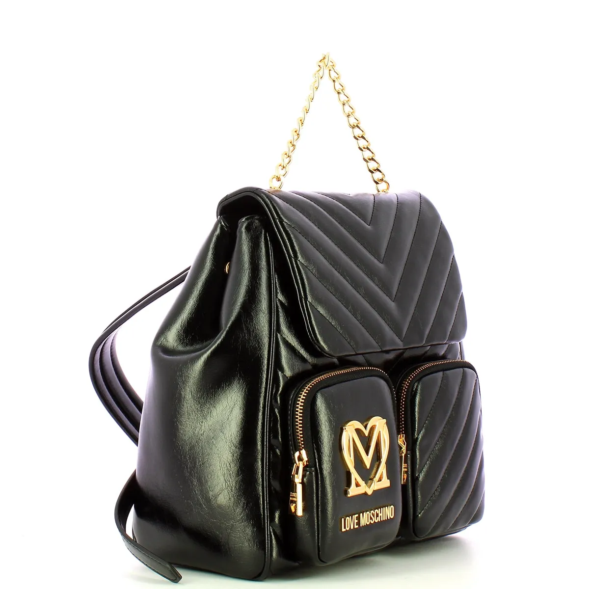Love Moschino - Zaino Quilted Obliquo Nero - JC4325PP0L - NERO