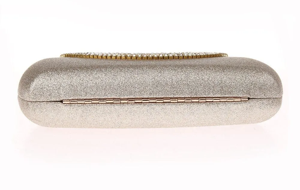 Luxury Pearl Clasp Glittery Crystal Rhinestone Clutch
