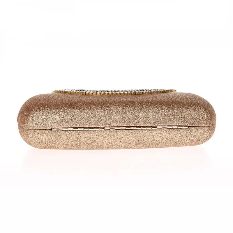 Luxury Pearl Clasp Glittery Crystal Rhinestone Clutch