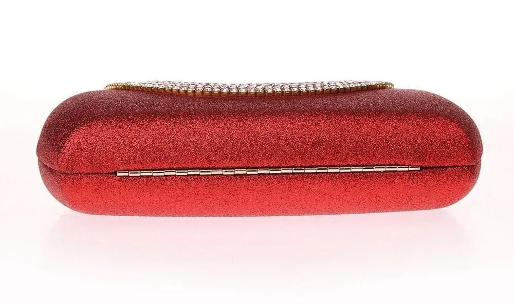 Luxury Pearl Clasp Glittery Crystal Rhinestone Clutch
