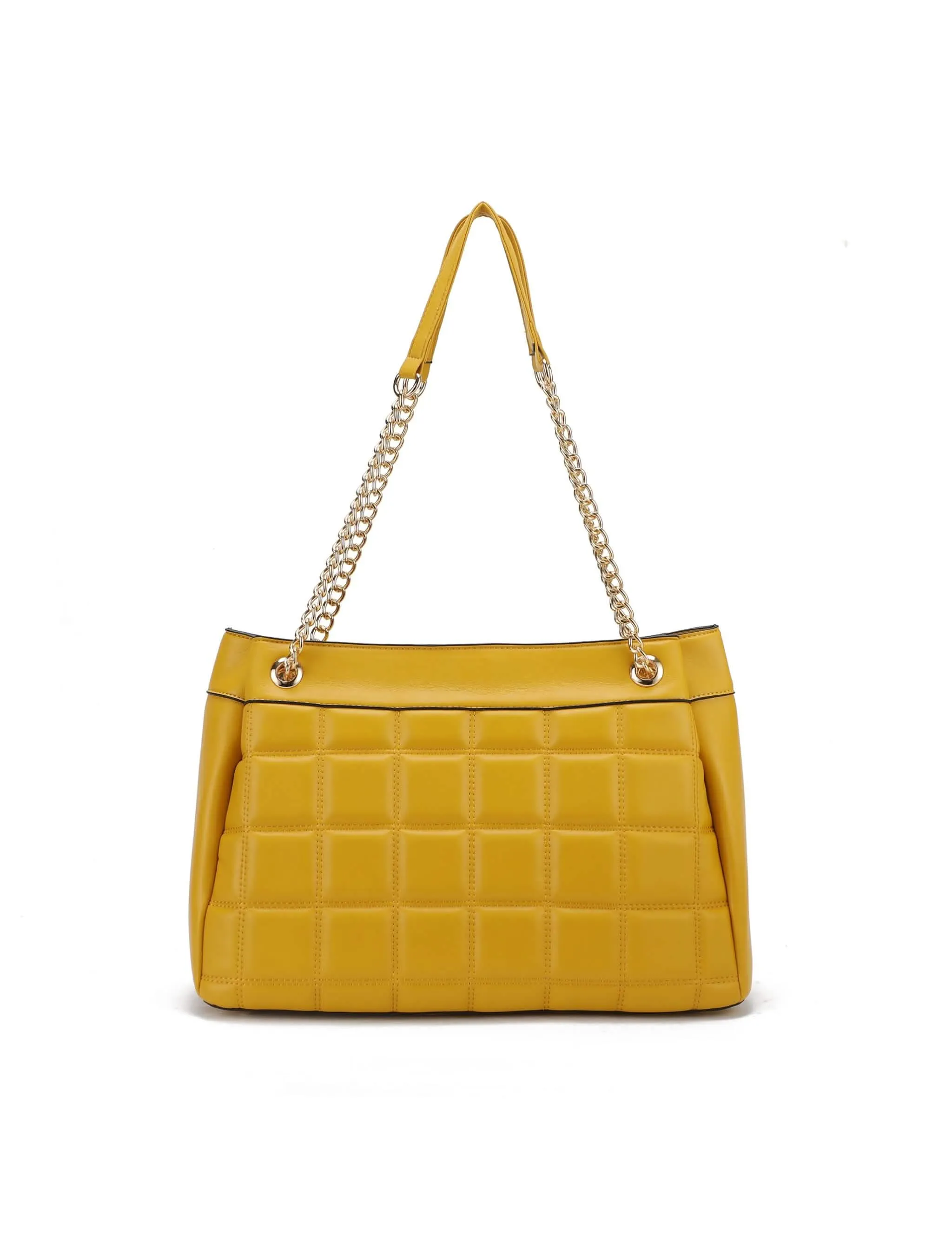Mabel Luxe Eco-Friendly Quilted Vegan Leather Handbag with Chic Keychain