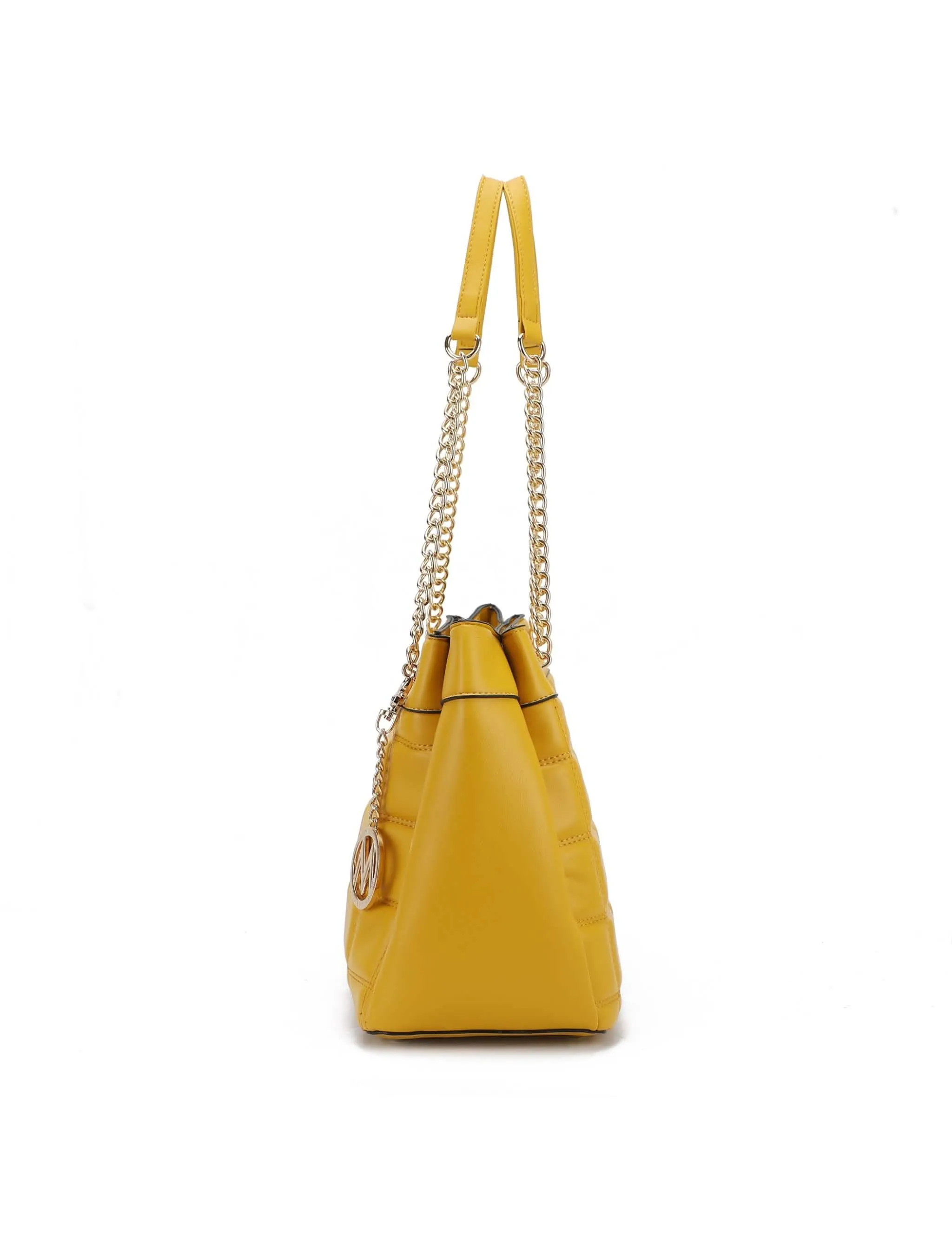 Mabel Luxe Eco-Friendly Quilted Vegan Leather Handbag with Chic Keychain