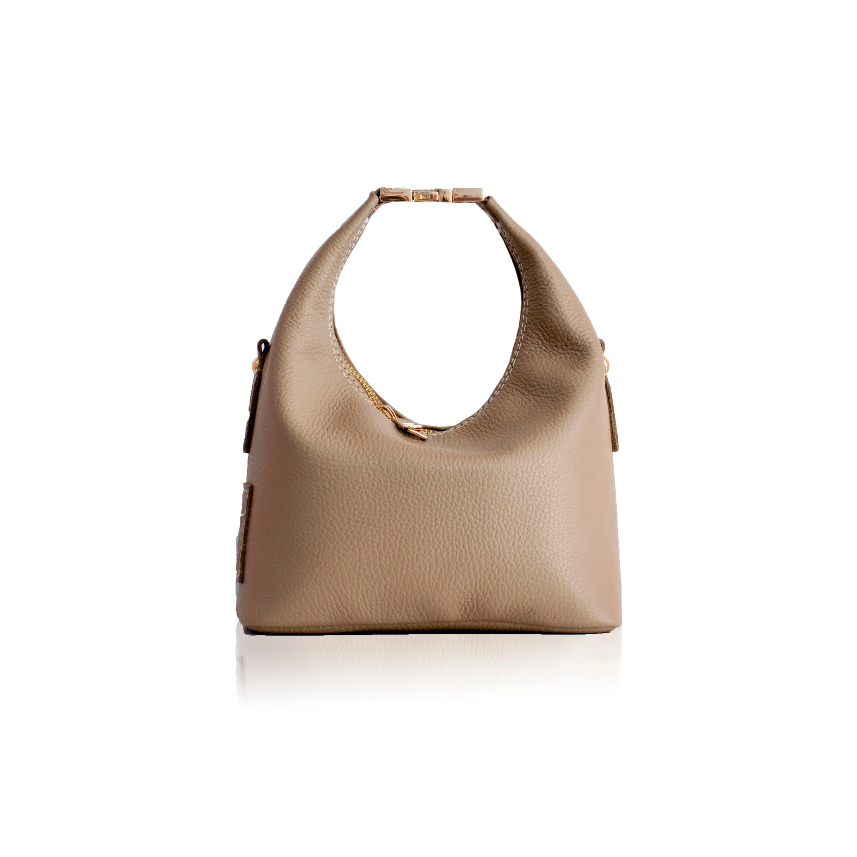 Maggie Leather Handbag - Taupe