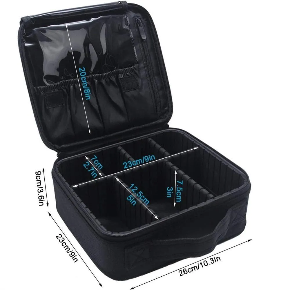 Make Up Travel Bag Adjustable Divider Compartments