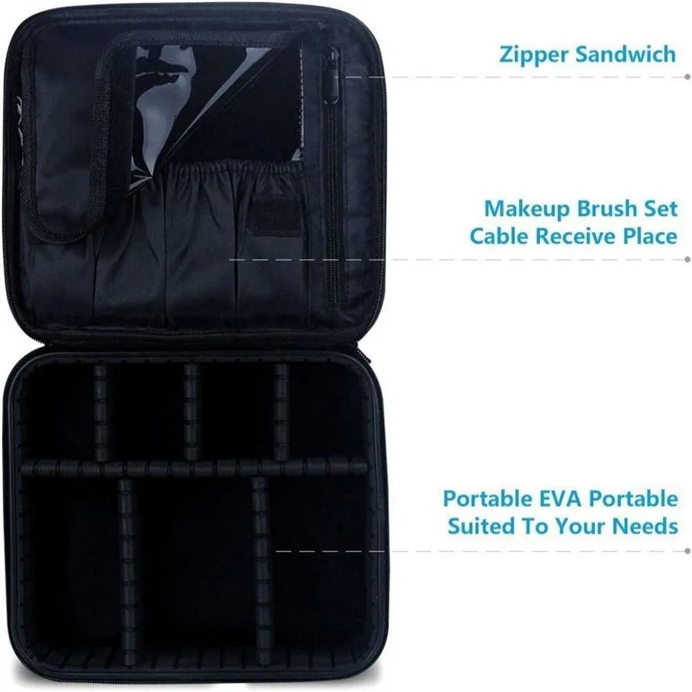 Make Up Travel Bag Adjustable Divider Compartments