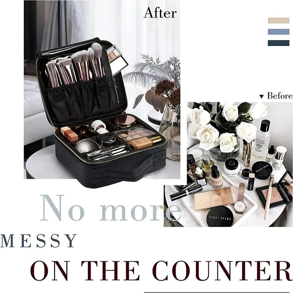 Make Up Travel Bag Adjustable Divider Compartments