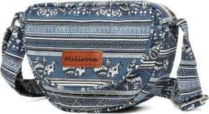 Malirona Women 's Durable Small Floral Crossbody Bag Canvas Messenger Handbag Multi Pocket Travel Satchel Purse