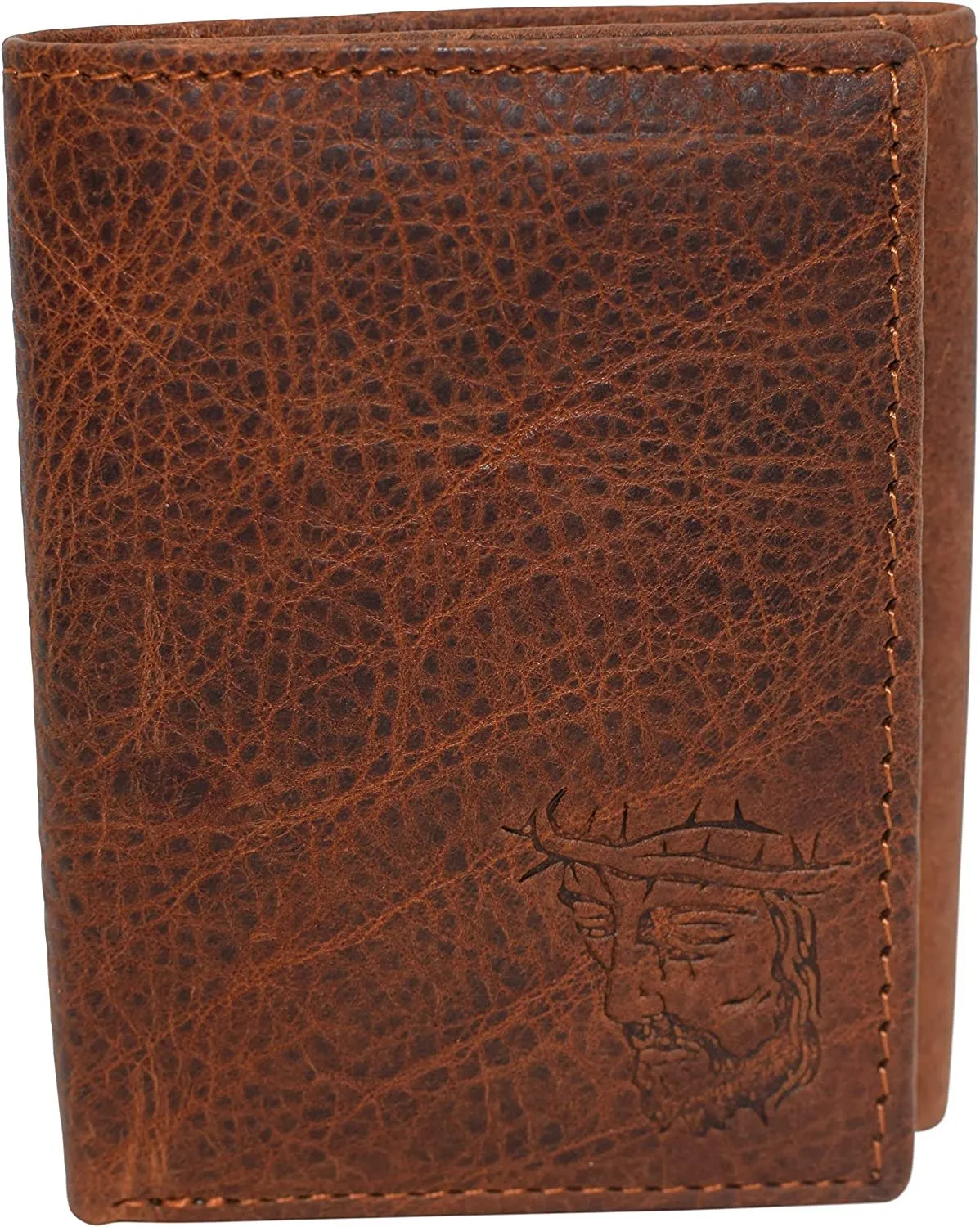 Marshal Jesus RFID Blocking Real Leather Bifold Trifold Wallet for Men (Bifold)