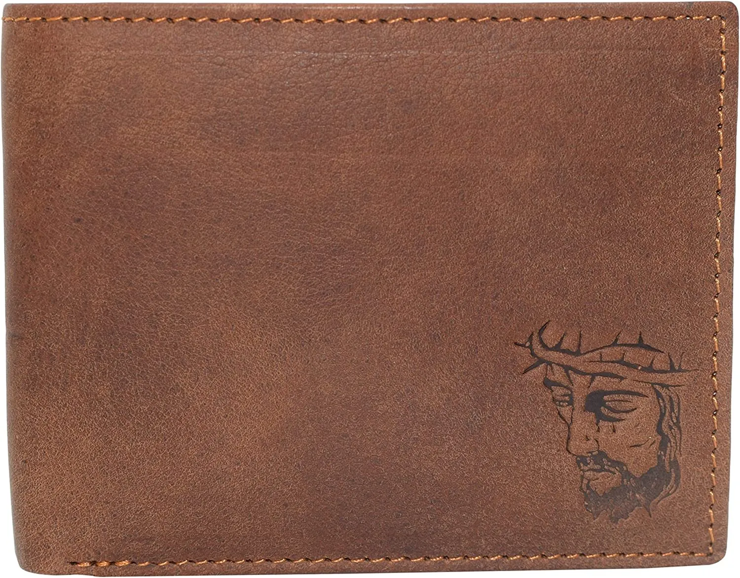 Marshal Jesus RFID Blocking Real Leather Bifold Trifold Wallet for Men (Bifold)