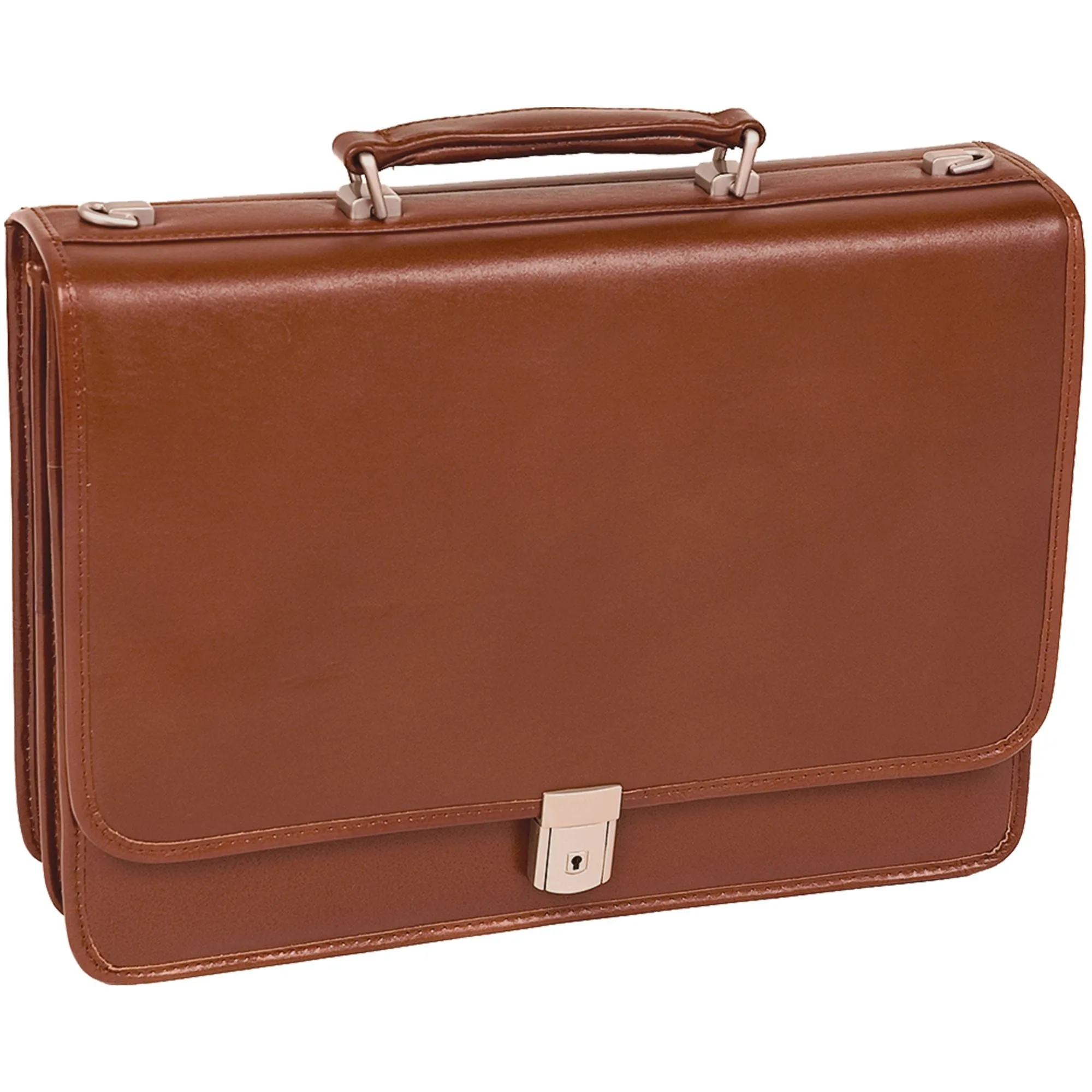 McKlein LEXINGTON 15" Leather Flapover Double Compartment Briefcase
