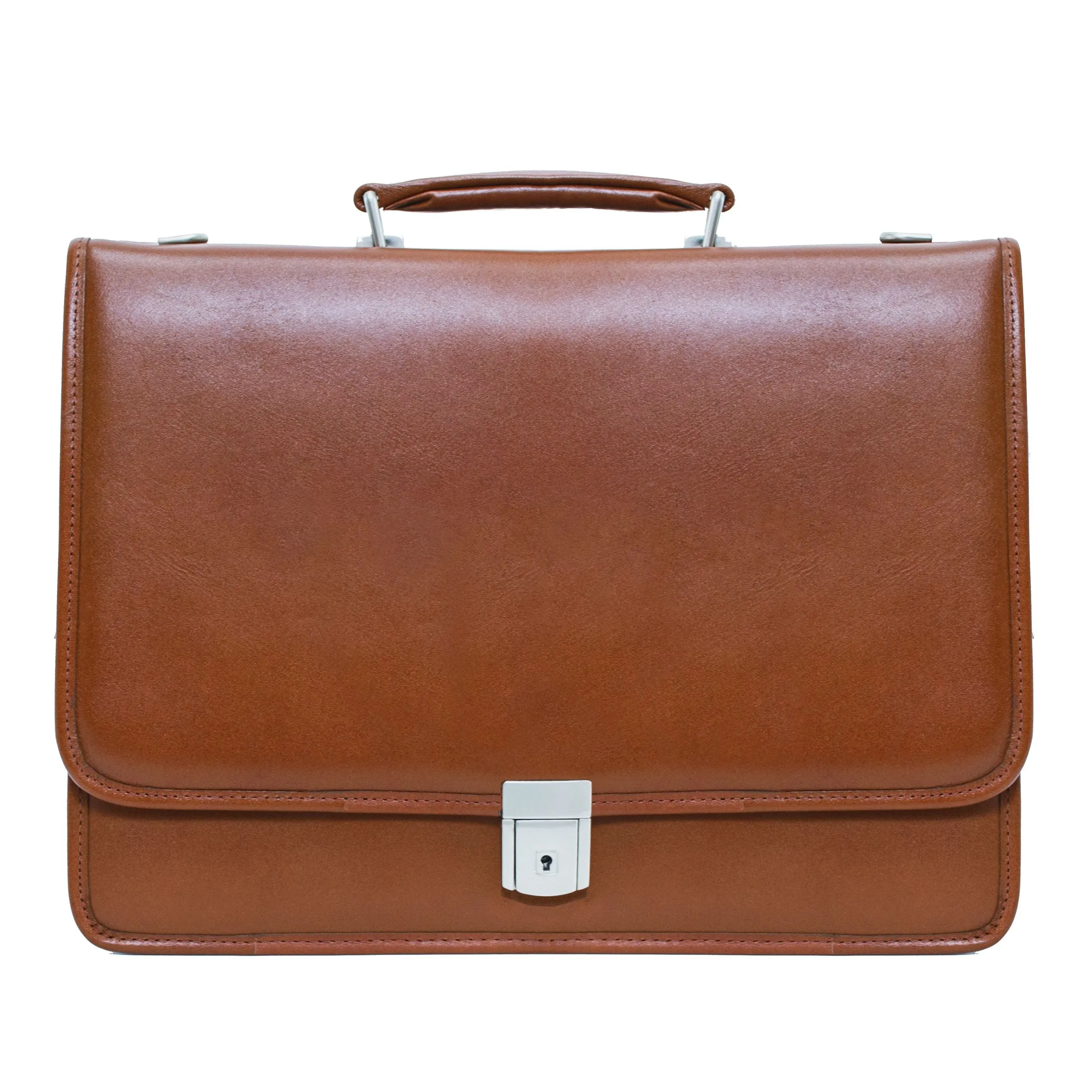 McKlein LEXINGTON 15" Leather Flapover Double Compartment Briefcase
