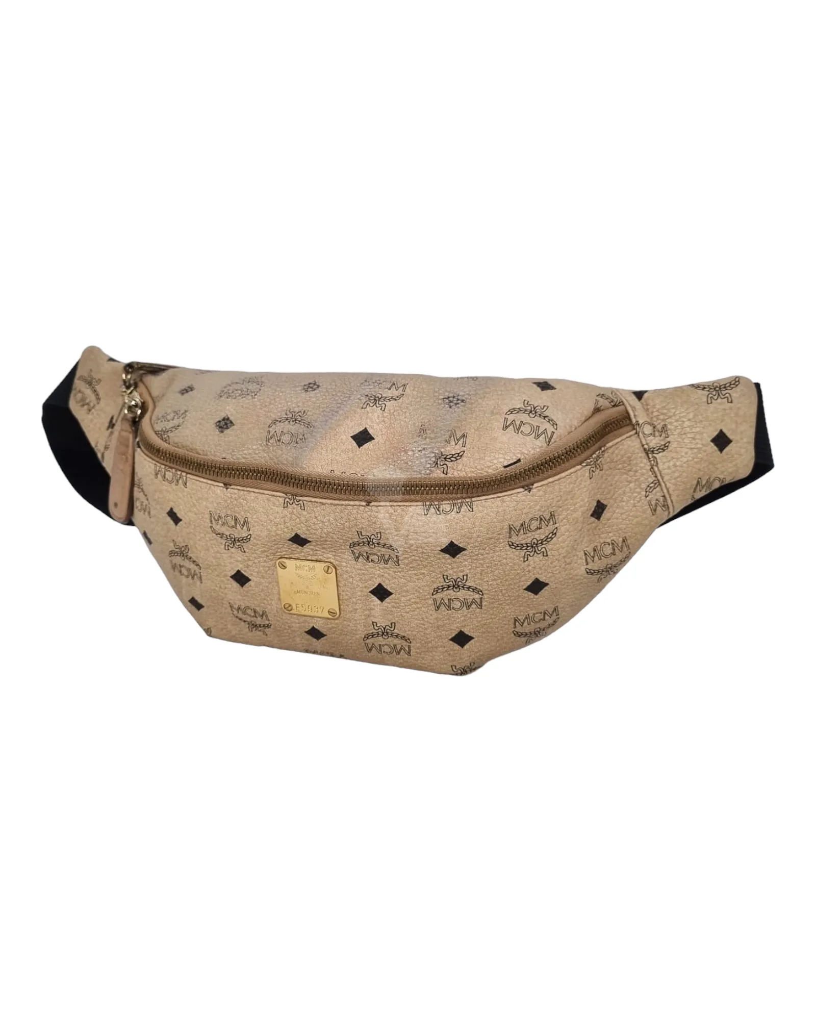 MCM Visetos Belt Bag Beige Size 30x19