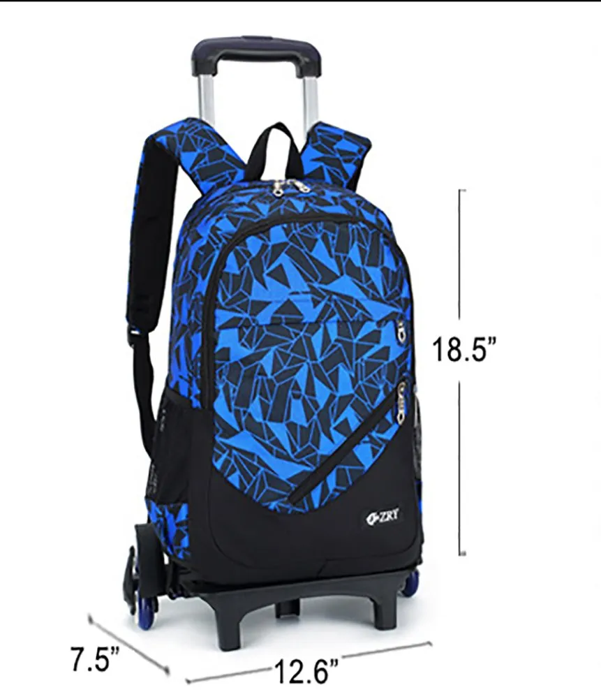 Meetbelify 3pcs Kids Rolling Backpacks Luggage Six Wheels Trolley School Bags ... (Rose red)