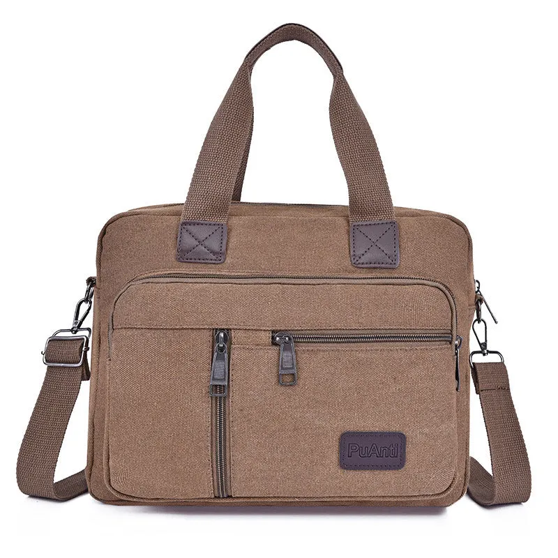 Men's Large Capacity Multifunctional Canvas Business Handbag