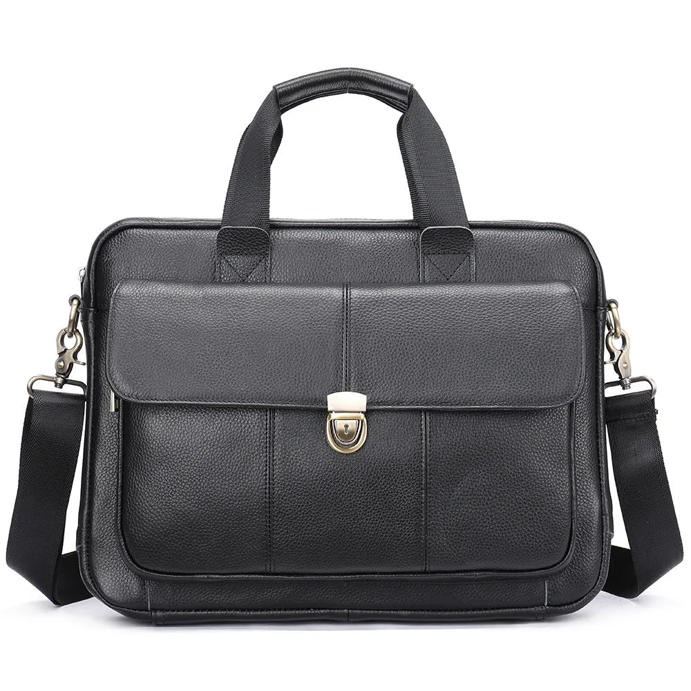 Men's Leather Briefcase Shoulder Bag Computer Bag Messenger Bag Leather Business Bag3975