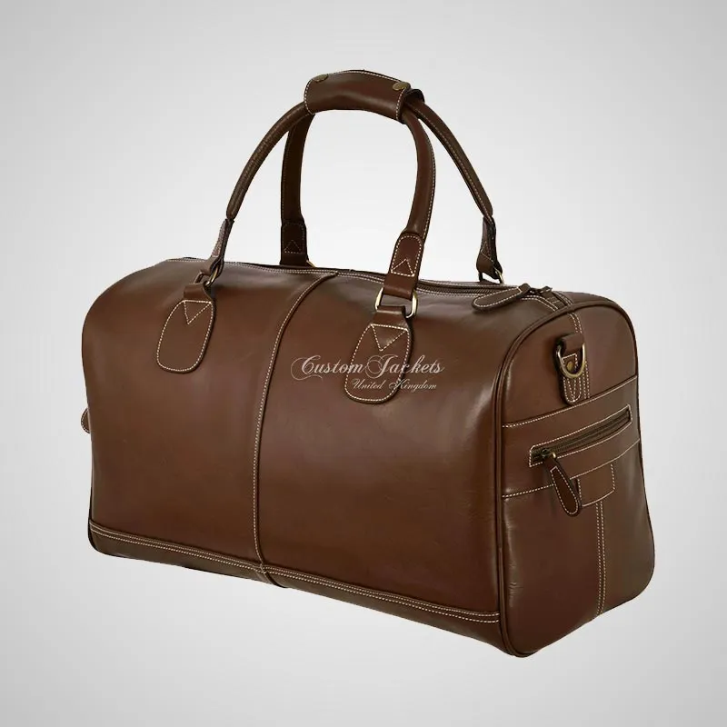Mens Leather Travel Bag Leather Weekend Holdall Bag