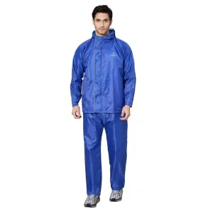 Men's Waterproof Raincoat & Pants - Reversible, Reflective | Includes Storage Bag | Size: L | Royal Blue
