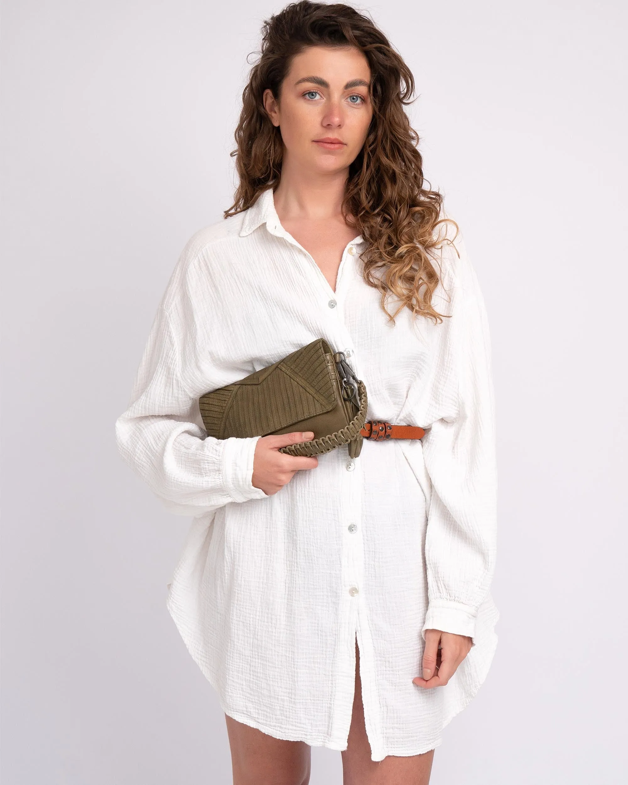 Merx | Leather Fold-Over Crossbody Bag
