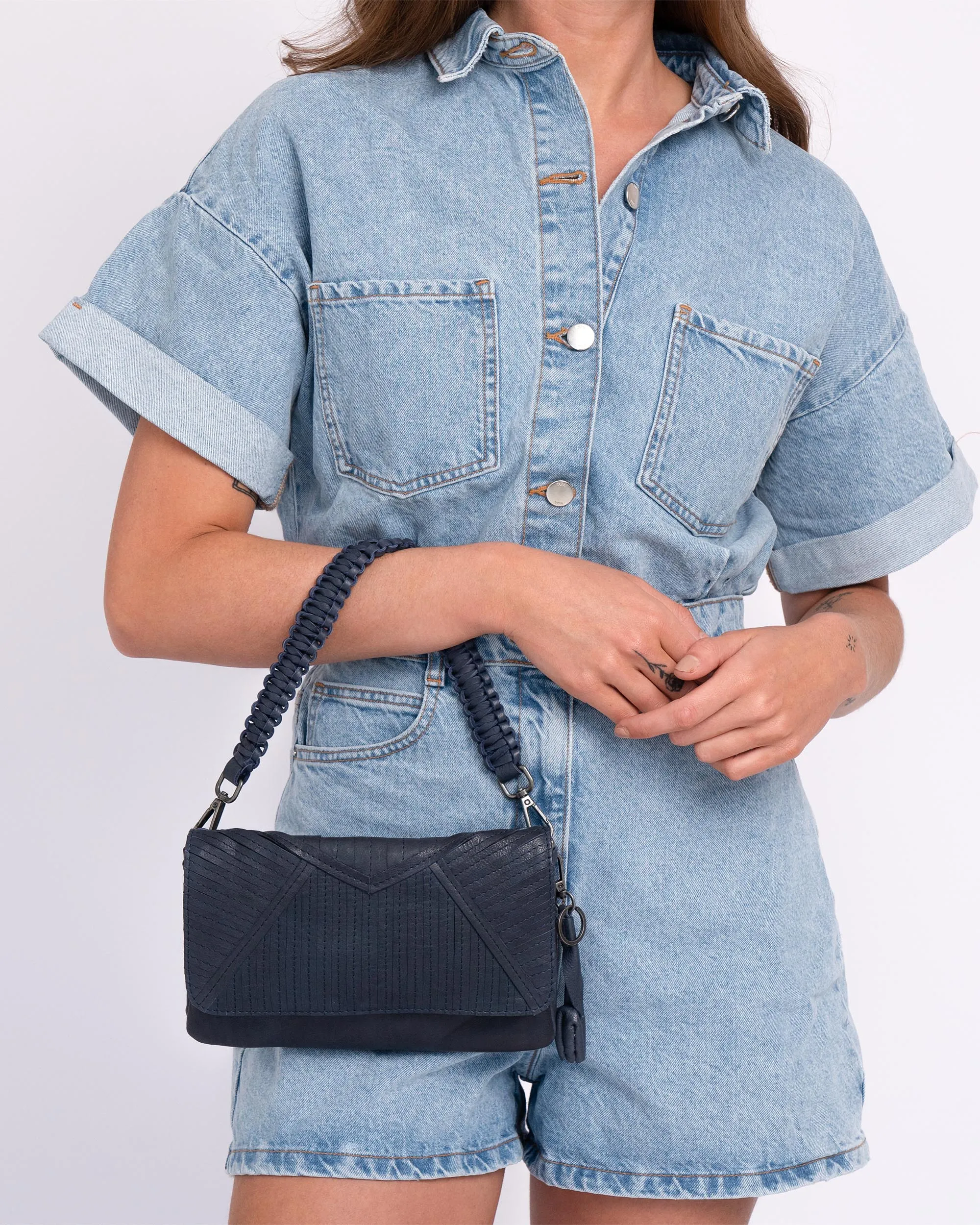 Merx | Leather Fold-Over Crossbody Bag