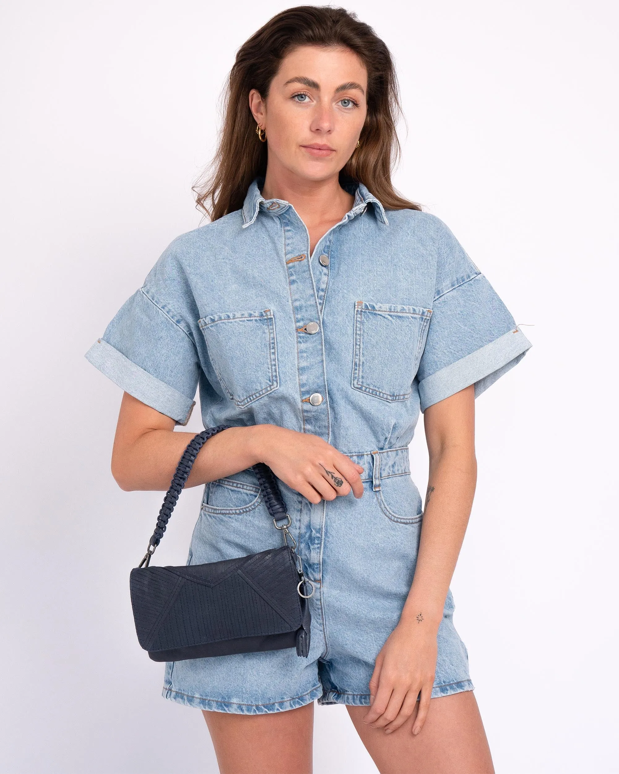 Merx | Leather Fold-Over Crossbody Bag