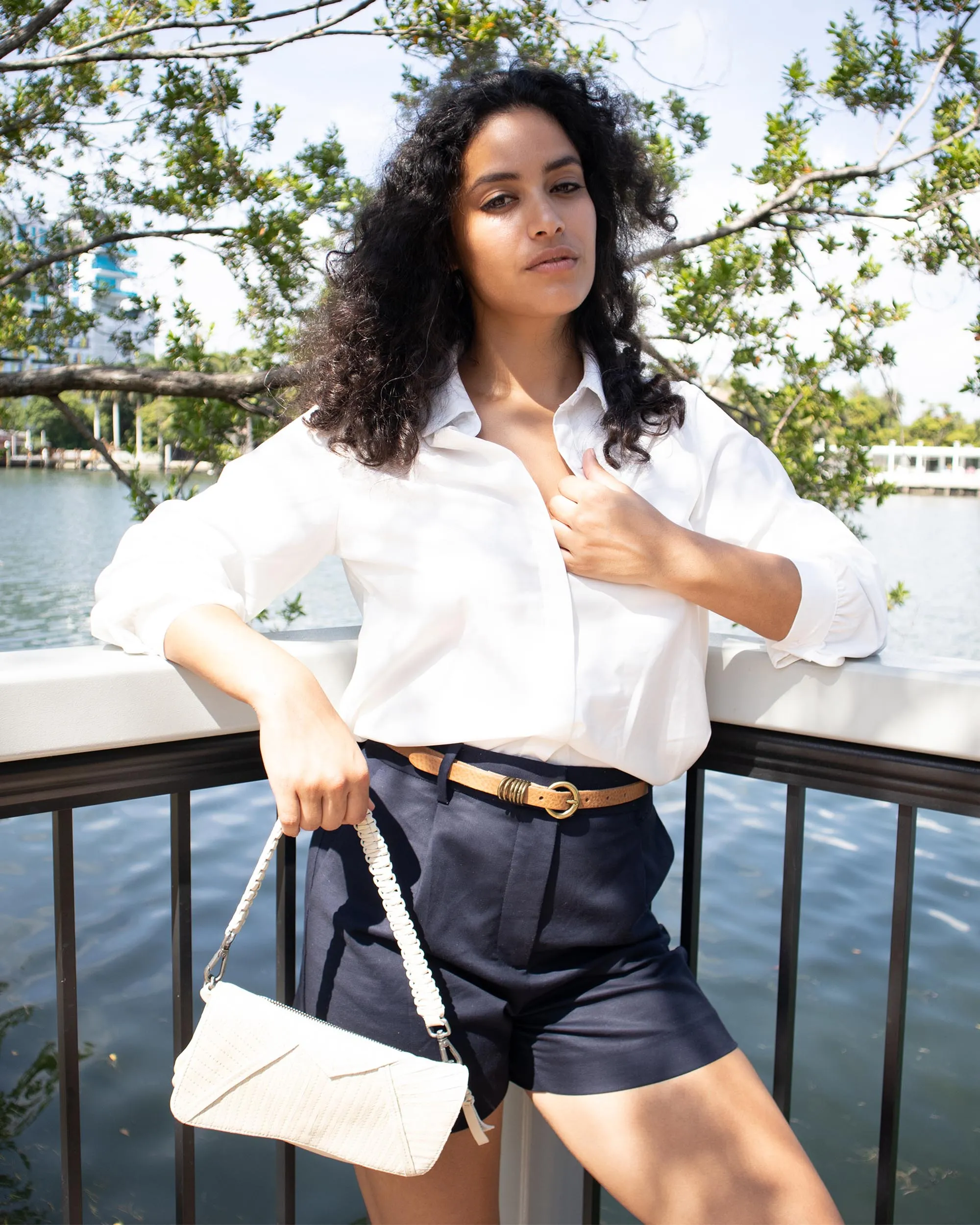 Merx | Leather Fold-Over Crossbody Bag