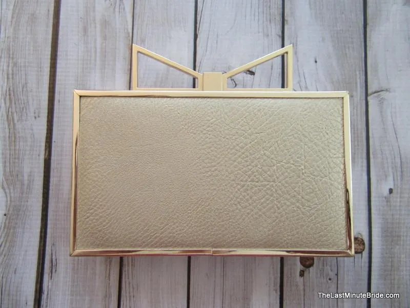 Metallic Bow Box Clutch