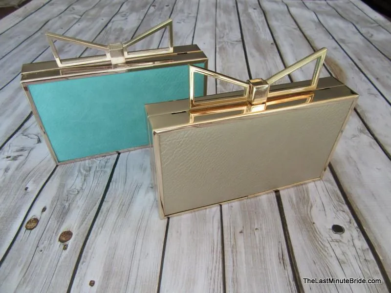 Metallic Bow Box Clutch